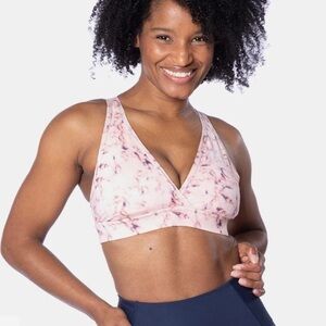 Handful FAV Women's Marbleous Pink Padded Sports Bra Size XS NWT